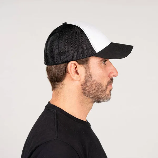 FlexFit Hat | Wht/Blk | SA Blue Shield