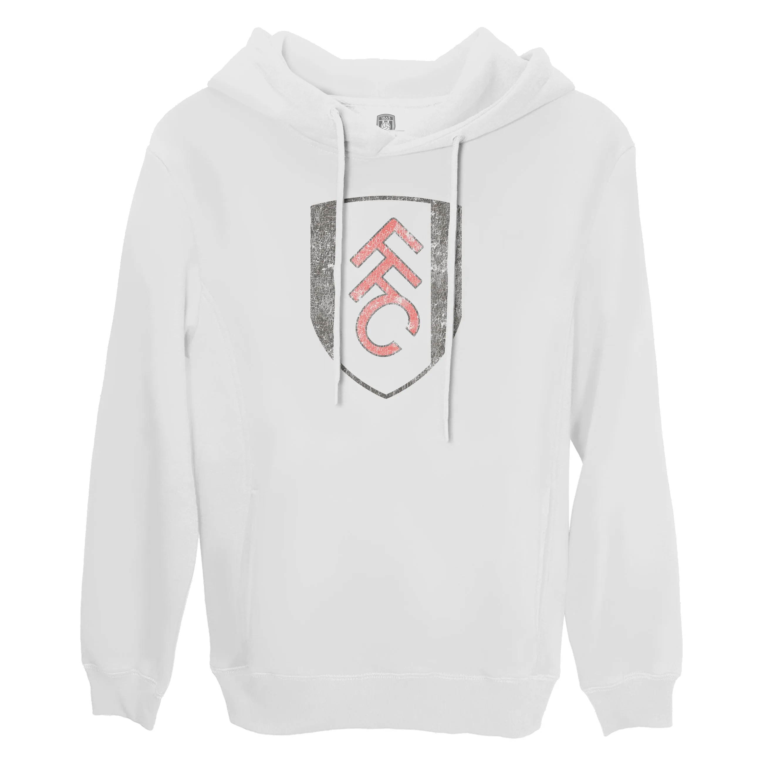 Fulham FC Color Badge Fleece Pullover Hoodie - White