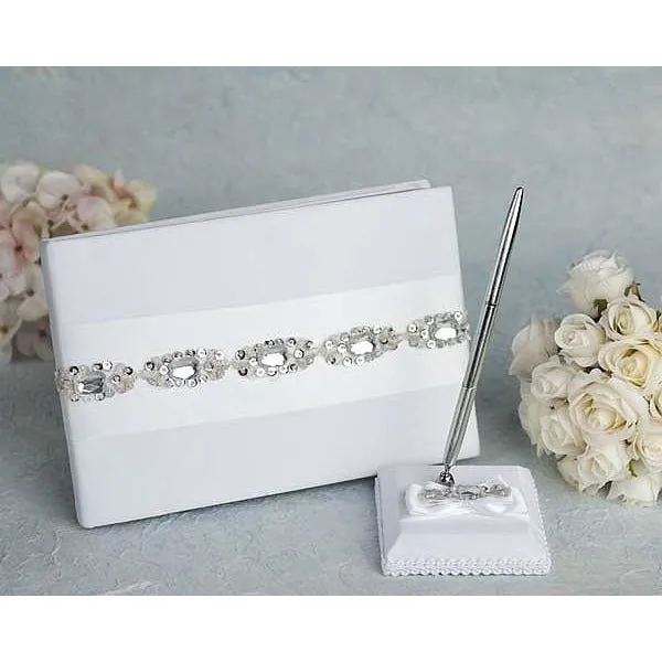 Glam Wedding Guestbook and Pen Set