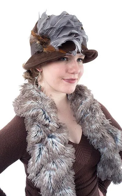 Grace Cloche Style Hat - Chocolate Faux Suede