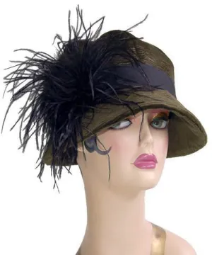 Grace Cloche Style Hat - Cohen in Olive Upholstery