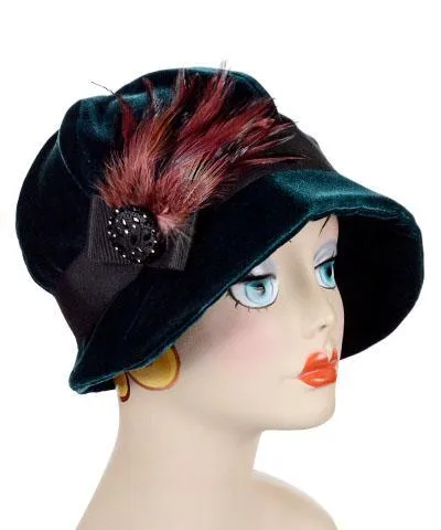 Grace Cloche Style Hat - Velvet in Emerald