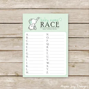 Green Elephant Baby Name Race