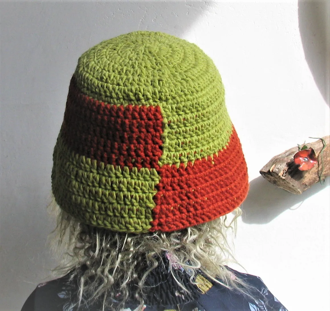 Handmade Crochet  Bucket hat for dreadlocks rochet Rustic Hat Bohemian Western Hat Boho Hippie Hipster Festival Hat Toddler Baby hat Ladies hat Japanese style chat