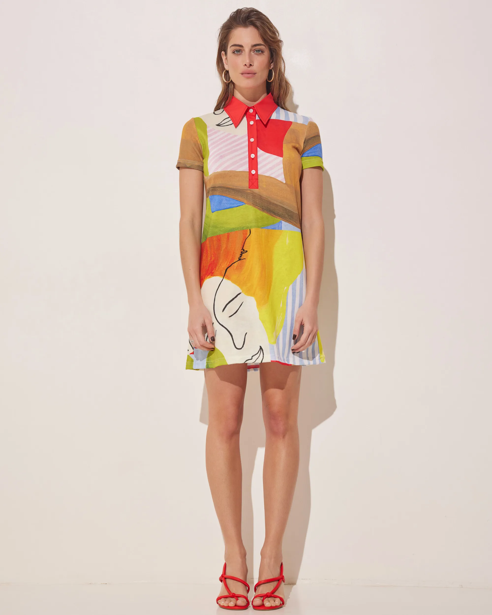 Happy Polo Dress | Abstract Color