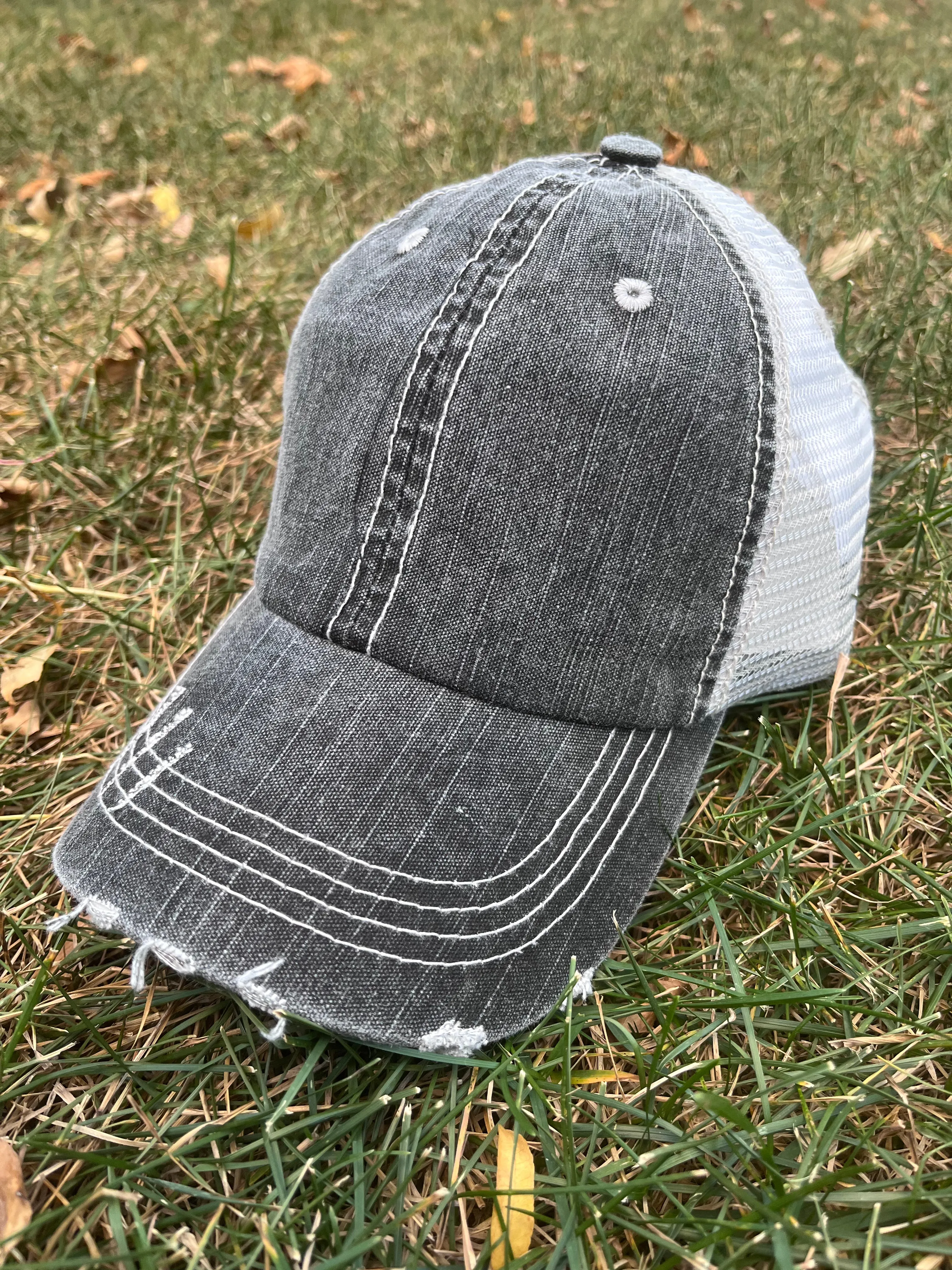 Hat blanks Distressed Leopard Solid Trucker caps