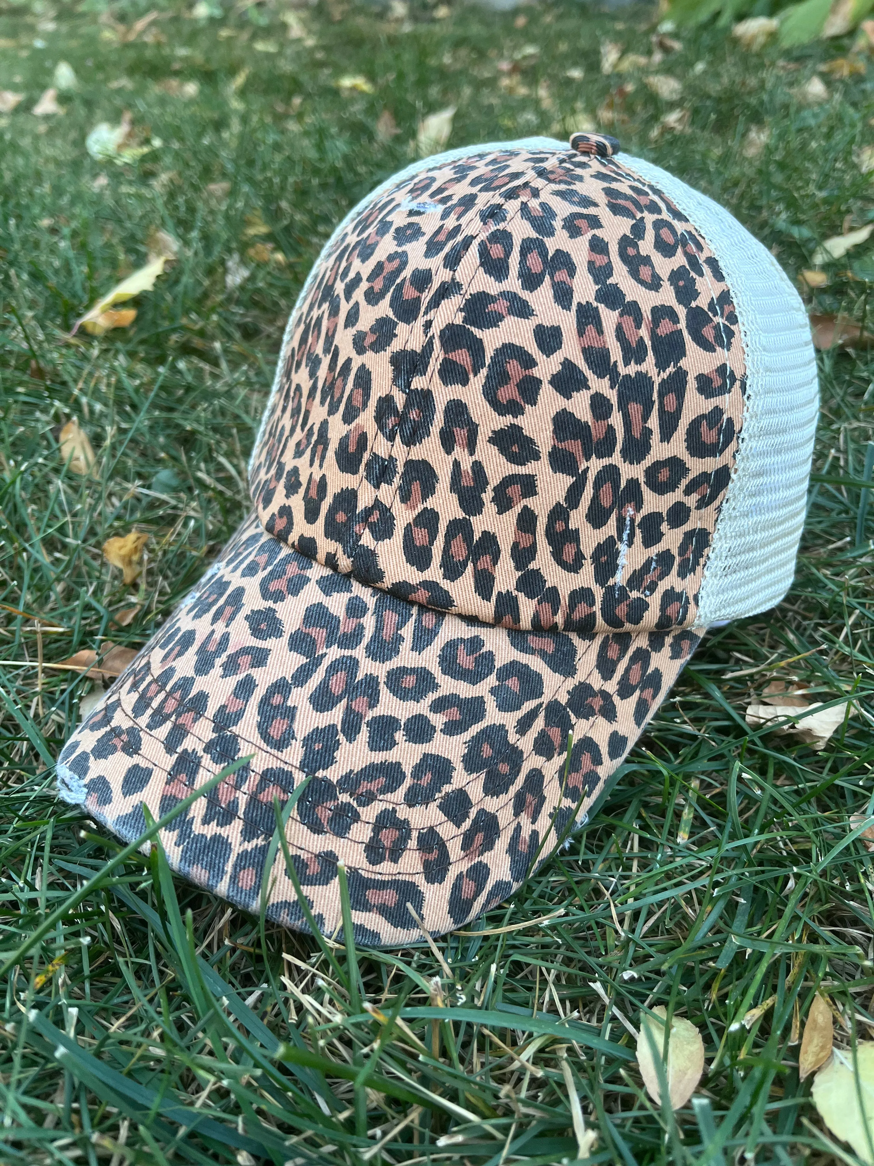 Hat blanks Distressed Leopard Solid Trucker caps