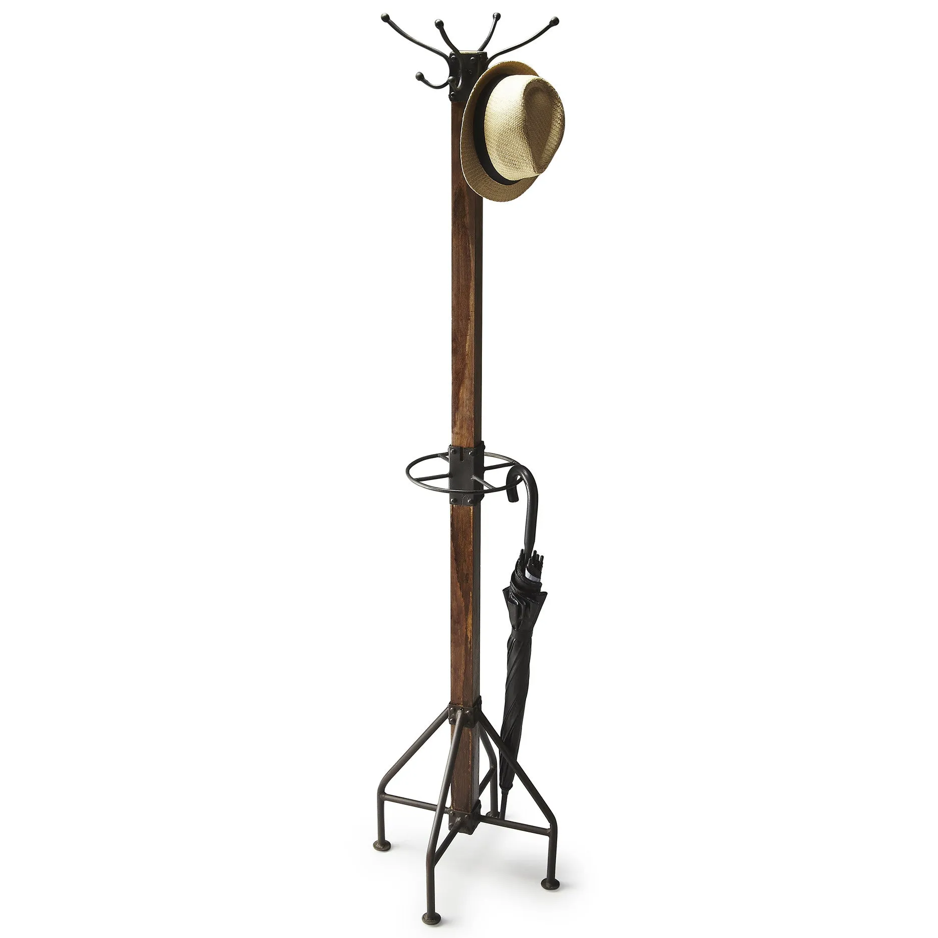 Industrial Modern Coat Umbrella and Hat Rack