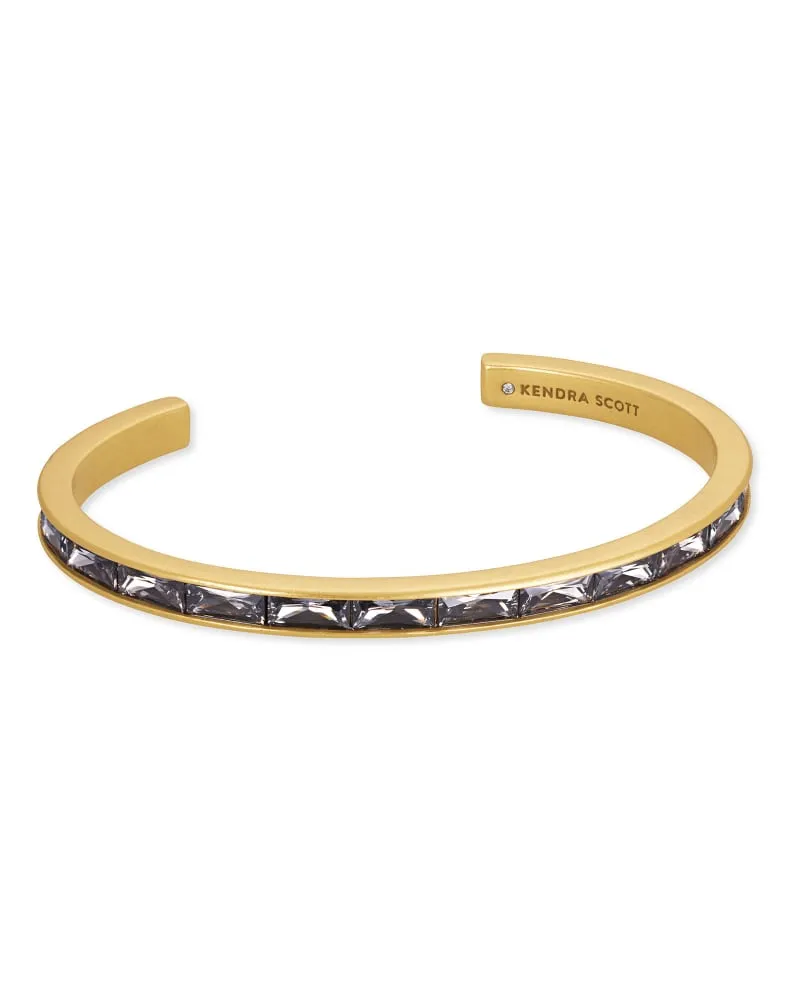 Kendra Scott Jack Cuff Bracelet - Vintage Gold Charcoal Gray Crystal