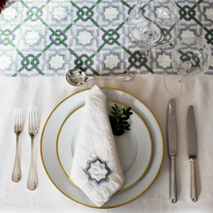 LINEN TABLECLOTH WHITE ALHAMBRA