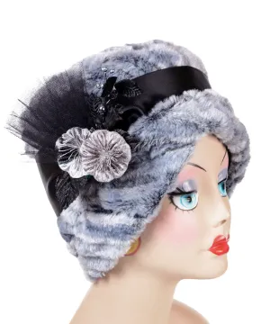 Lola Cloche Hat Style - Luxury Faux Fur in Glacier Bay (Only Large Left!)