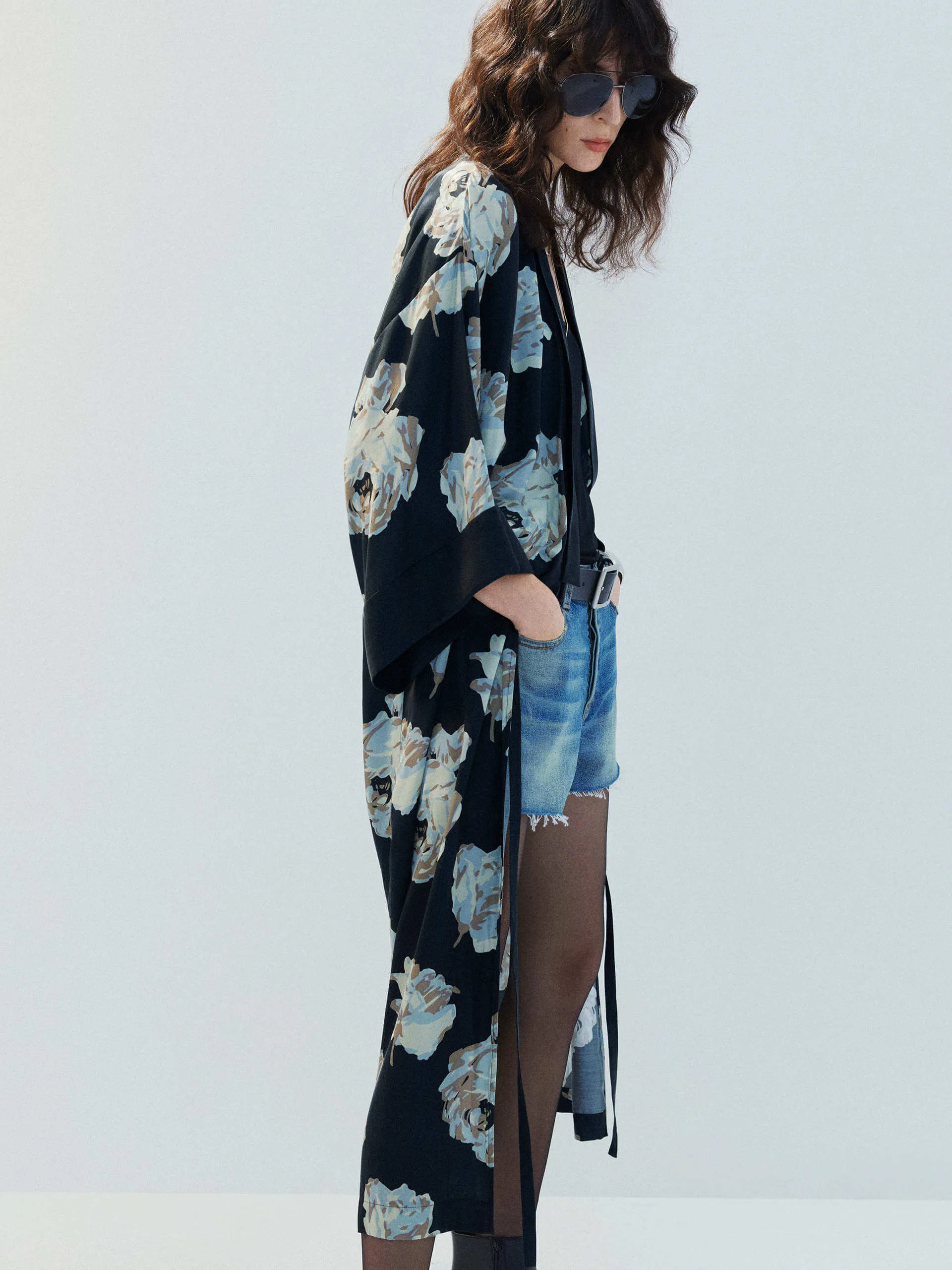 Long Floral Printed Coat