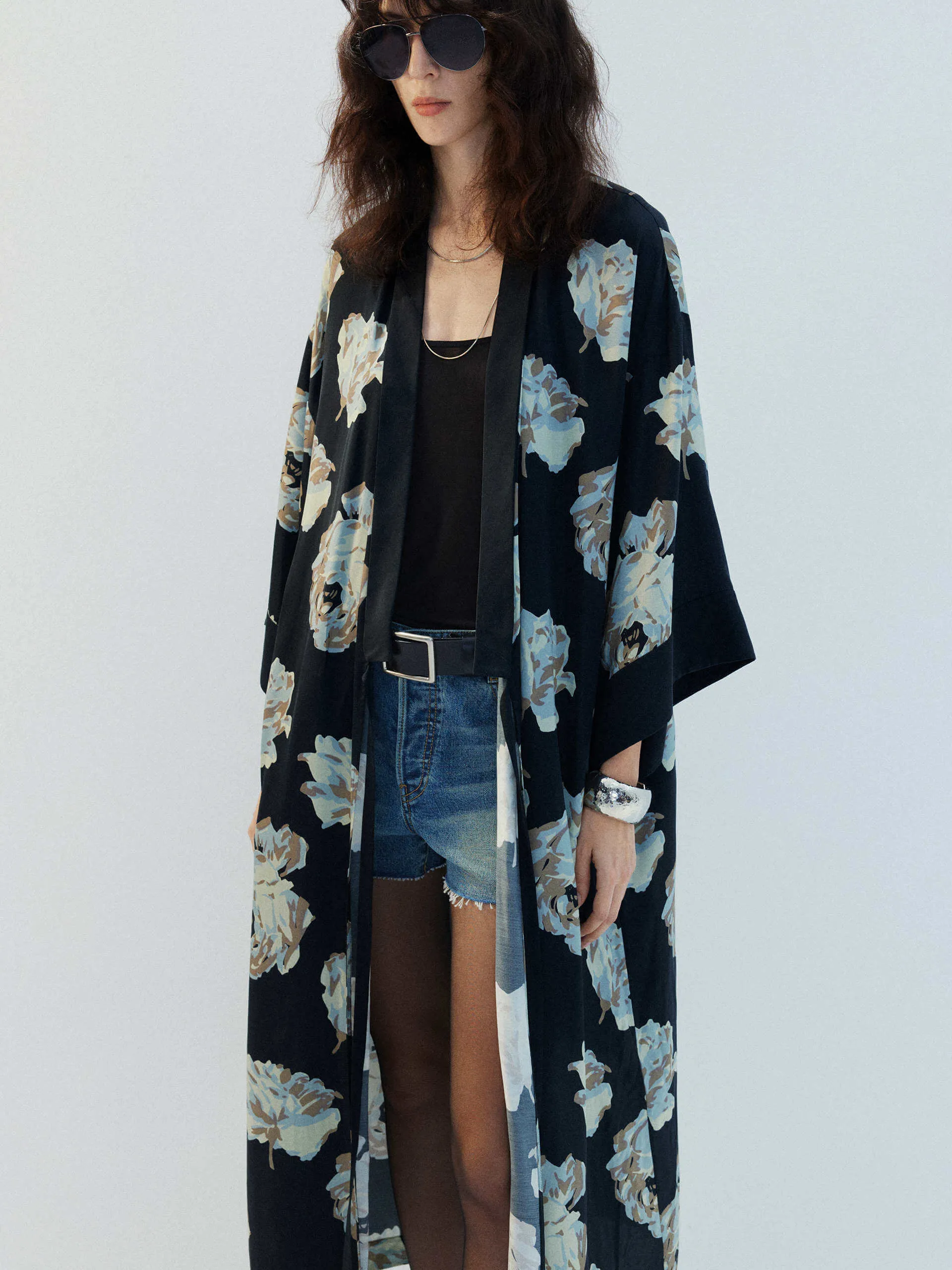 Long Floral Printed Coat