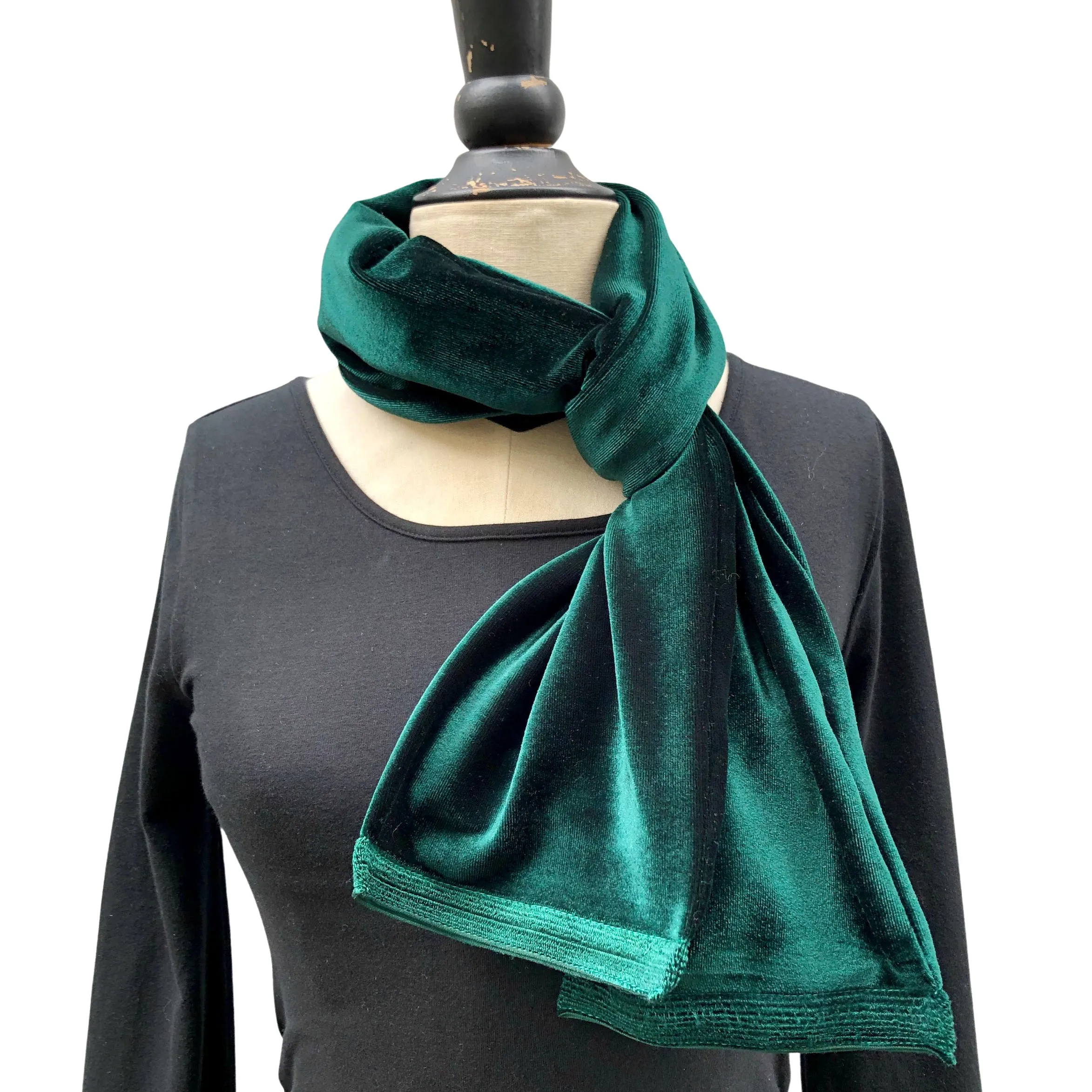 Long Lush Velvet Fashion Scarf in Jewel Colors | Boston Millinery