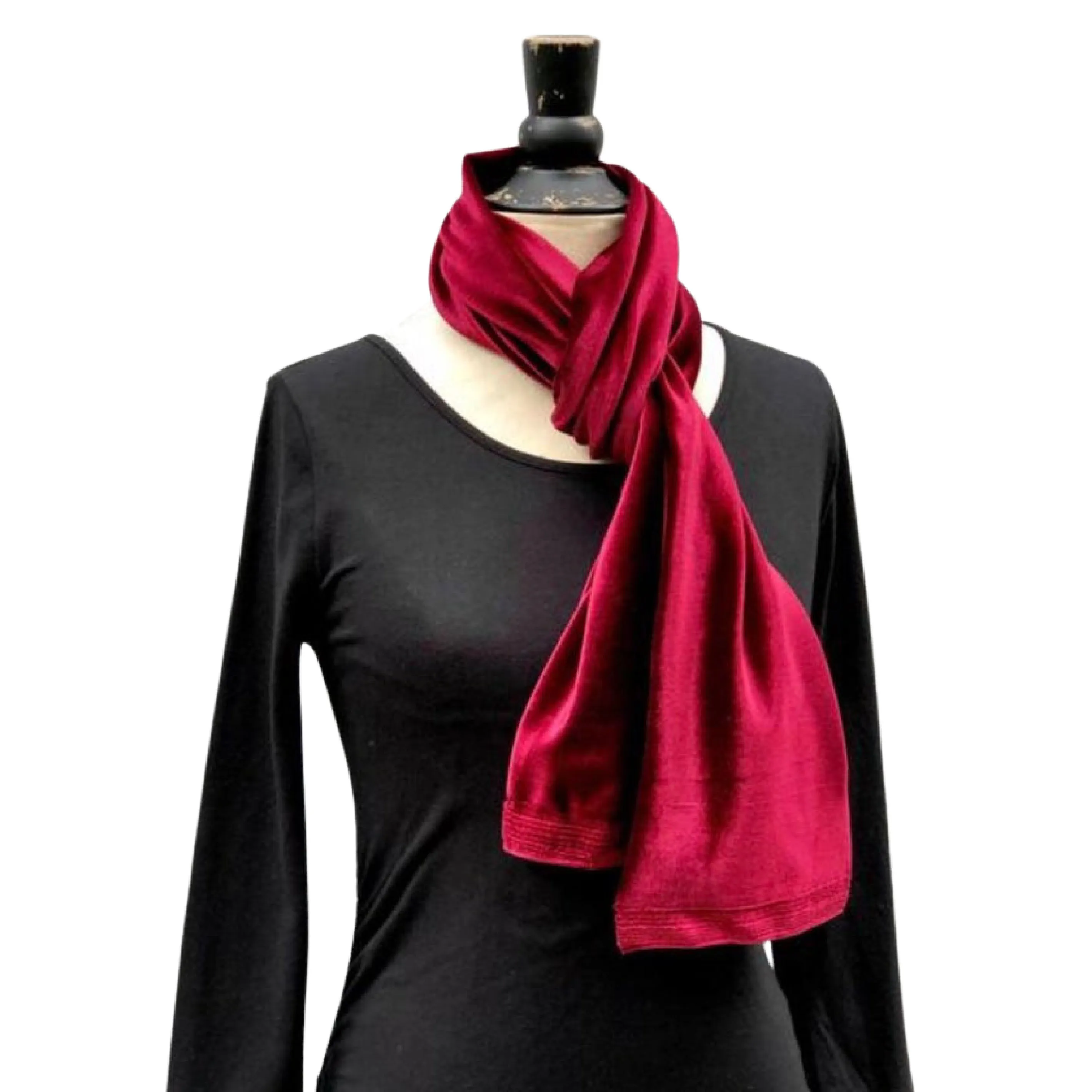 Long Lush Velvet Fashion Scarf in Jewel Colors | Boston Millinery