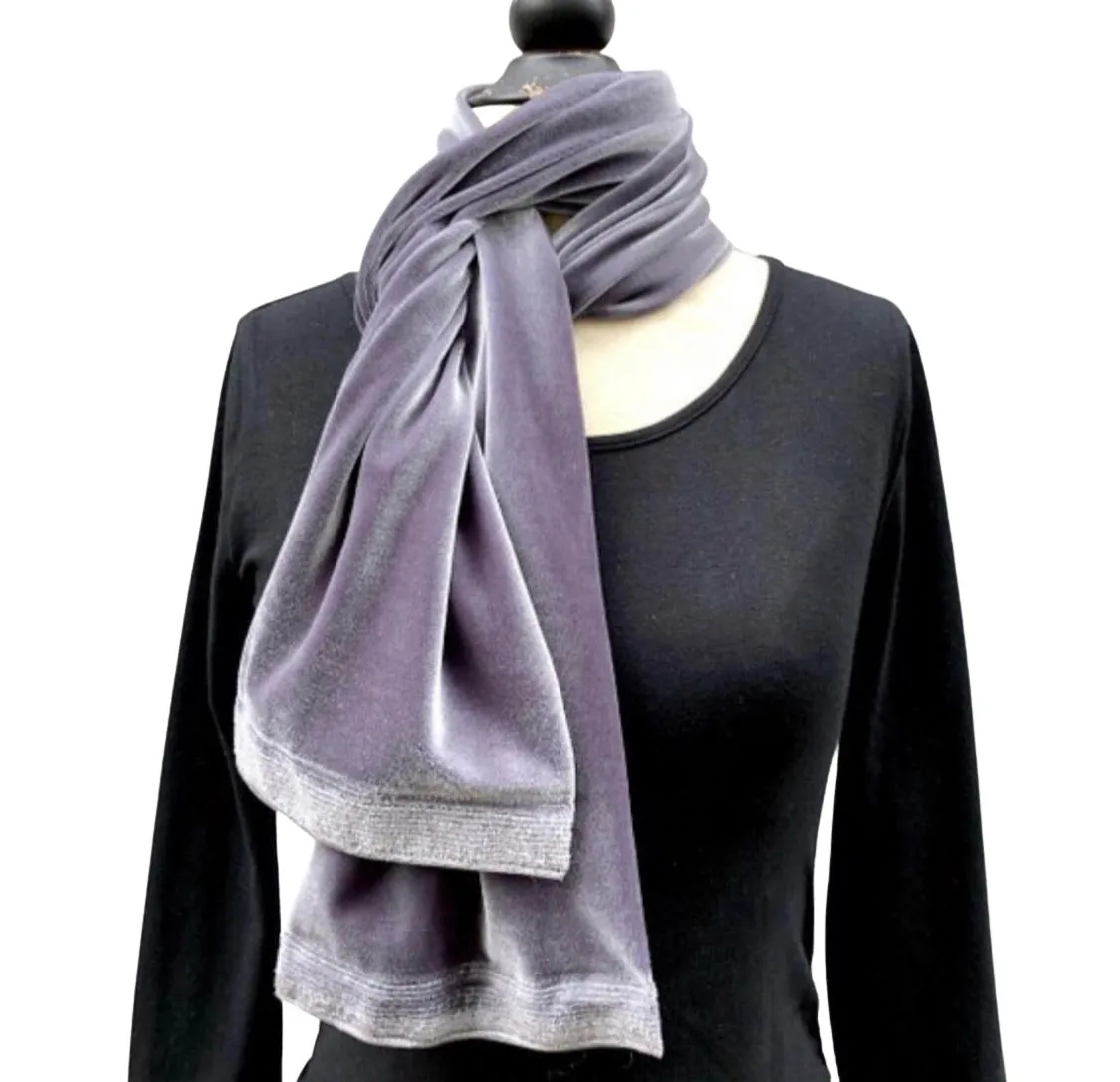 Long Lush Velvet Fashion Scarf in Jewel Colors | Boston Millinery