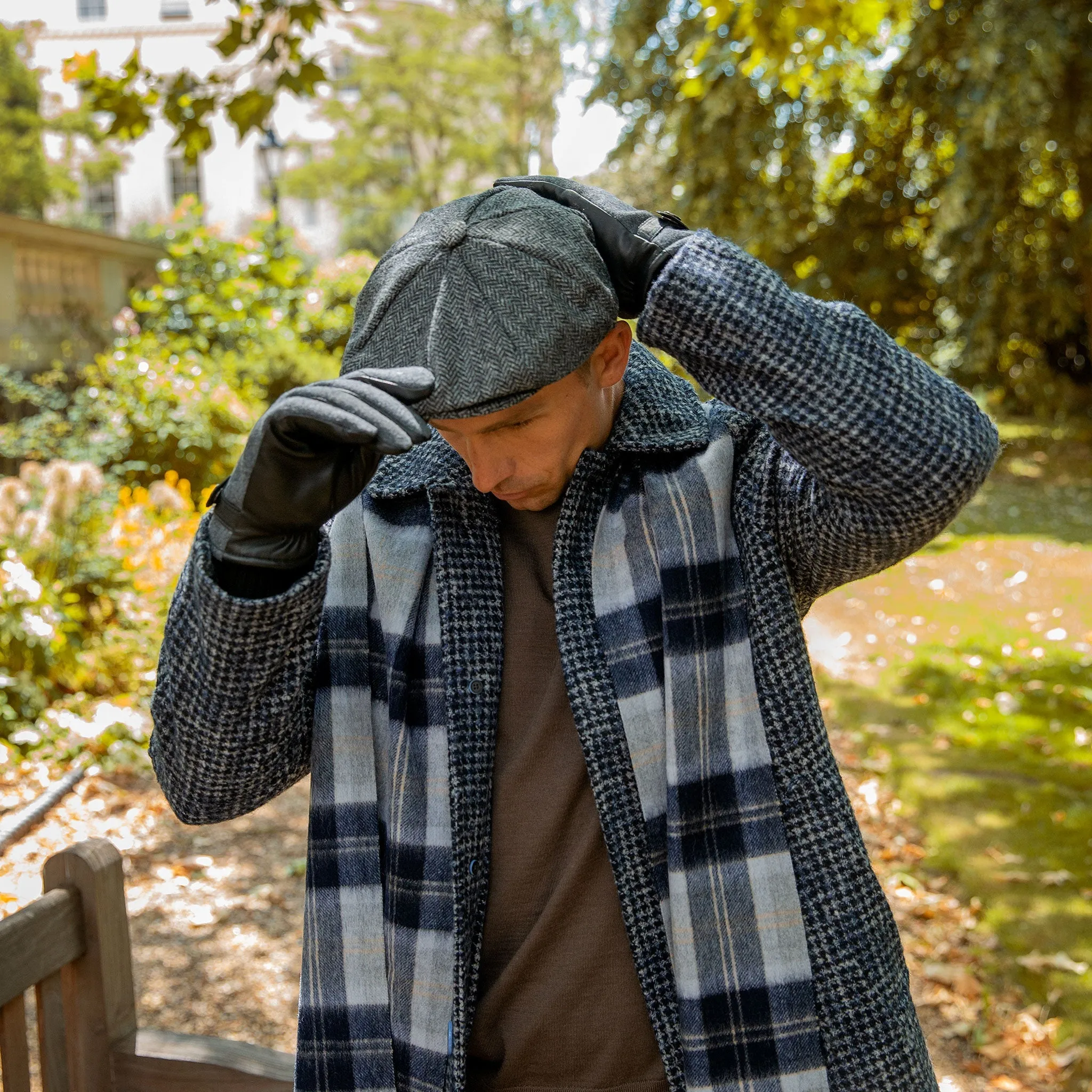 Men's Abraham Moon Herringbone Tweed Newsboy Cap