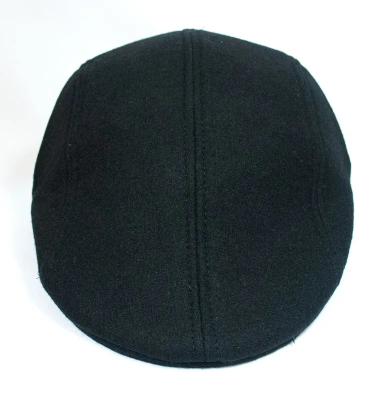 Men's Black Color Wool Dress Newsboy Caps Wholesale