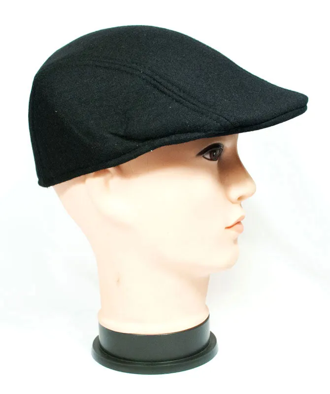 Men's Black Color Wool Dress Newsboy Caps Wholesale