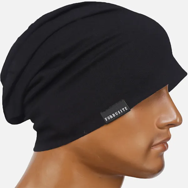 Mens Slouchy Beanie Hat Thin Skull Cap B404