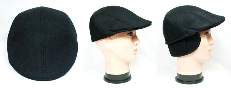 Men's Wool Dress Newsboy Caps with Ear Flap Wholesale