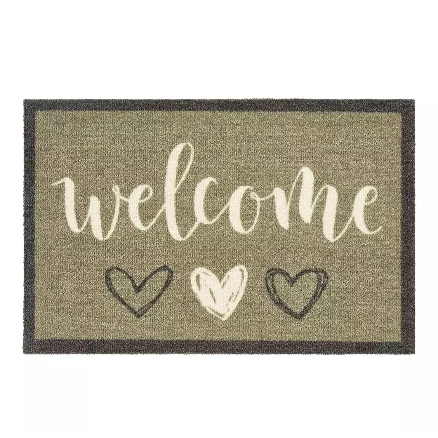 My Mat 75cmWelcome Hearts Sage Doormat