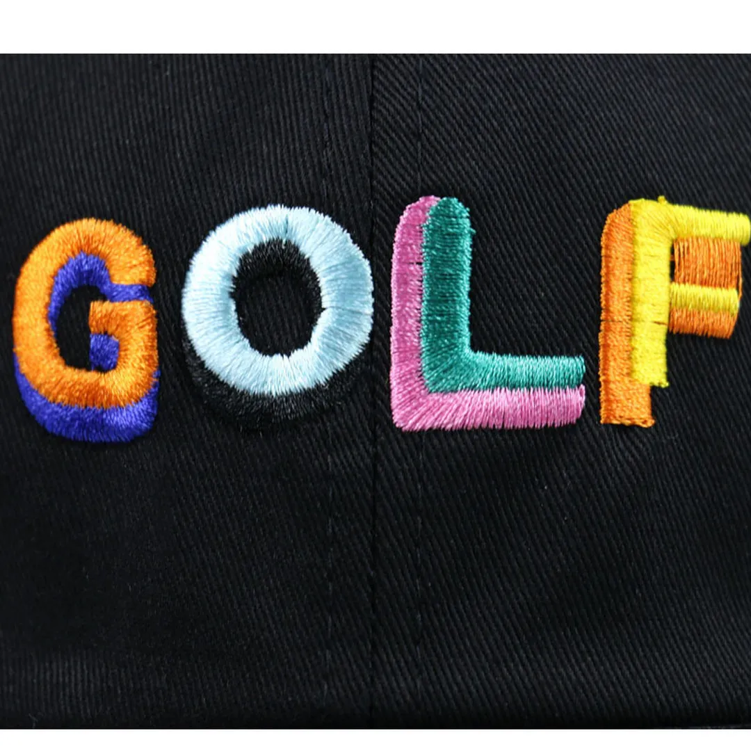 NEWBLOM Colorful Letters Golf Embroidered Adjustable Baseball Cap