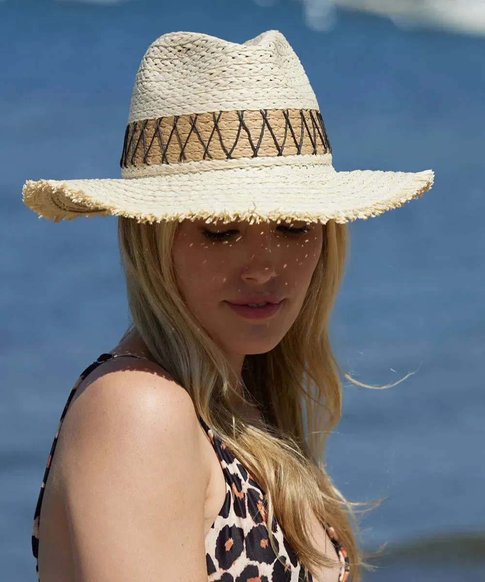 Peter Grimm Zag - Womens Straw Fedora Hat