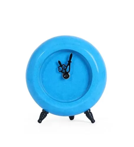 POSH N PLUSH Azure Blue Marble Table Clock