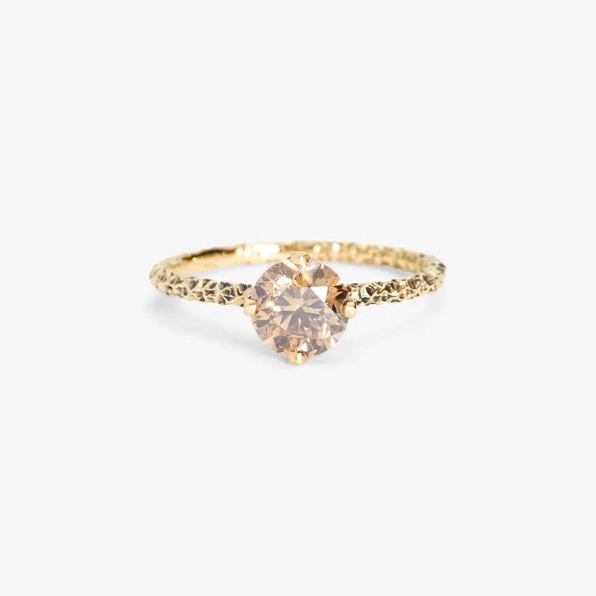 R9008BR | 6.5mm Brown Diamond Homespun Solitaire Ring