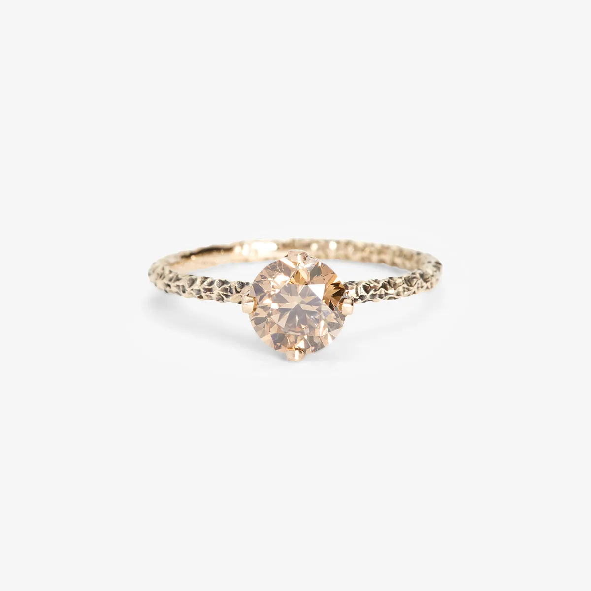 R9008BR | 6.5mm Brown Diamond Homespun Solitaire Ring