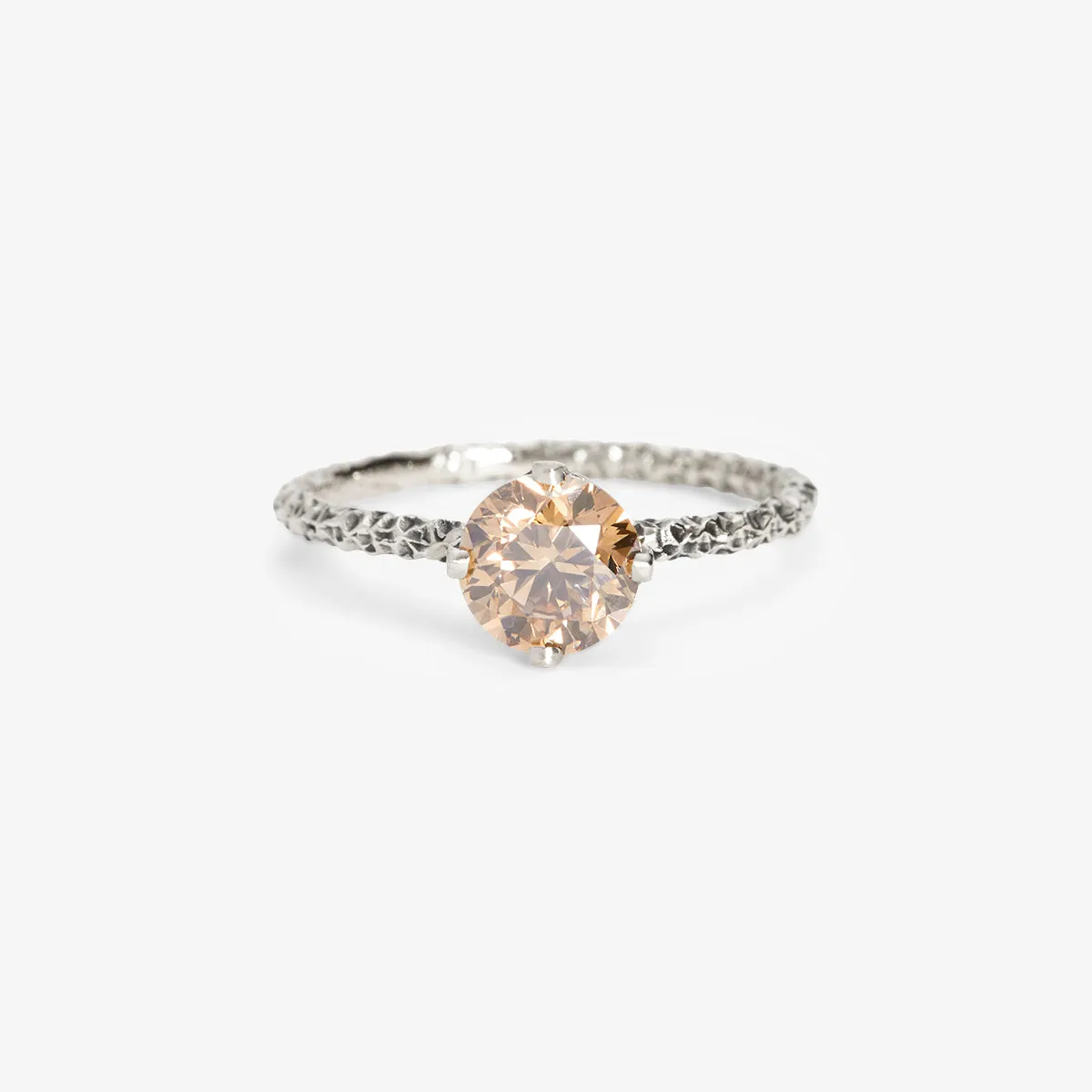 R9008BR | 6.5mm Brown Diamond Homespun Solitaire Ring