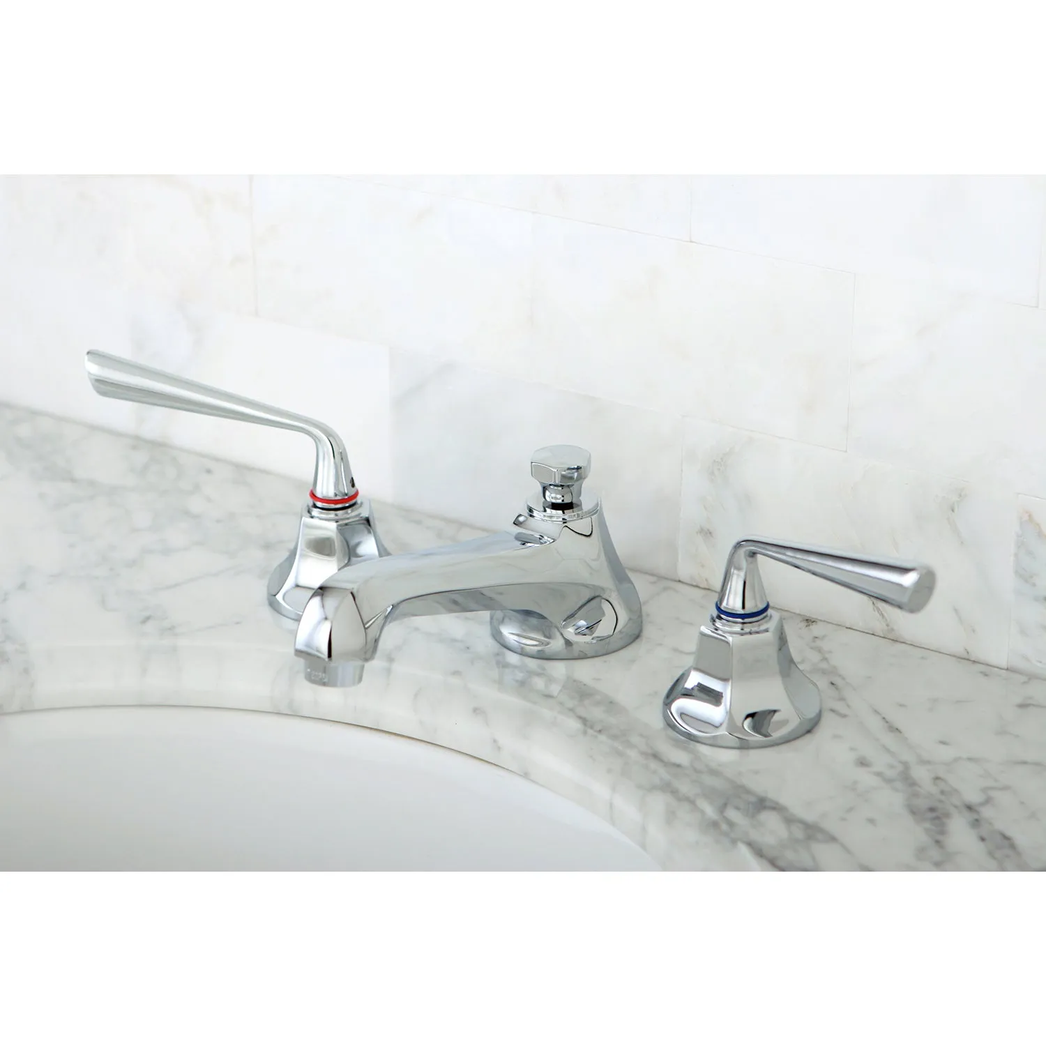 Silver Sage Widespread Bathroom Faucet, 8 Inch