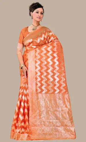 Soft Peach Woven Art Silk Sari