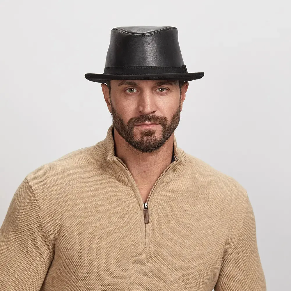 Soho | Mens Trilby Leather Fedora Hat