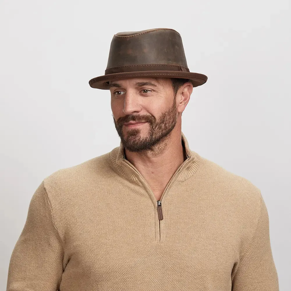 Soho | Mens Trilby Leather Fedora Hat