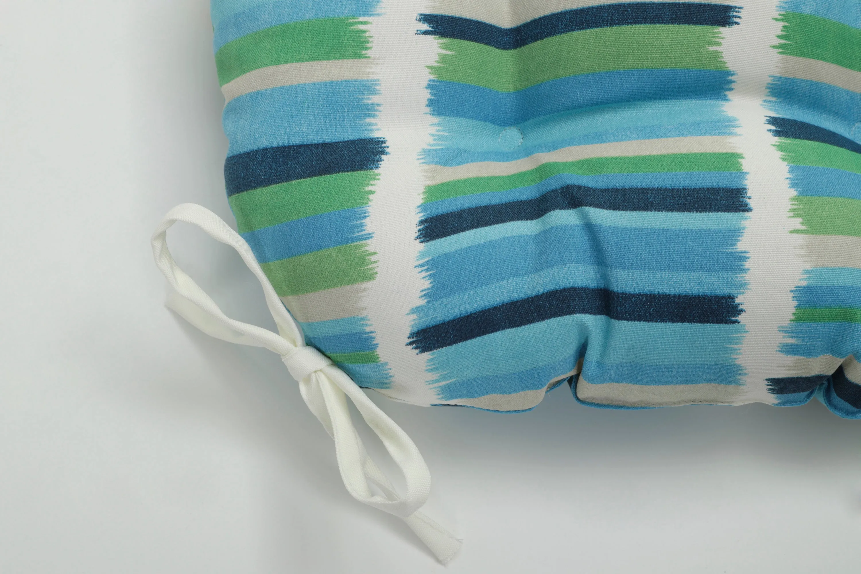 Solar Stripe Azure Deluxe Tufted Chairpad (Set of 2)