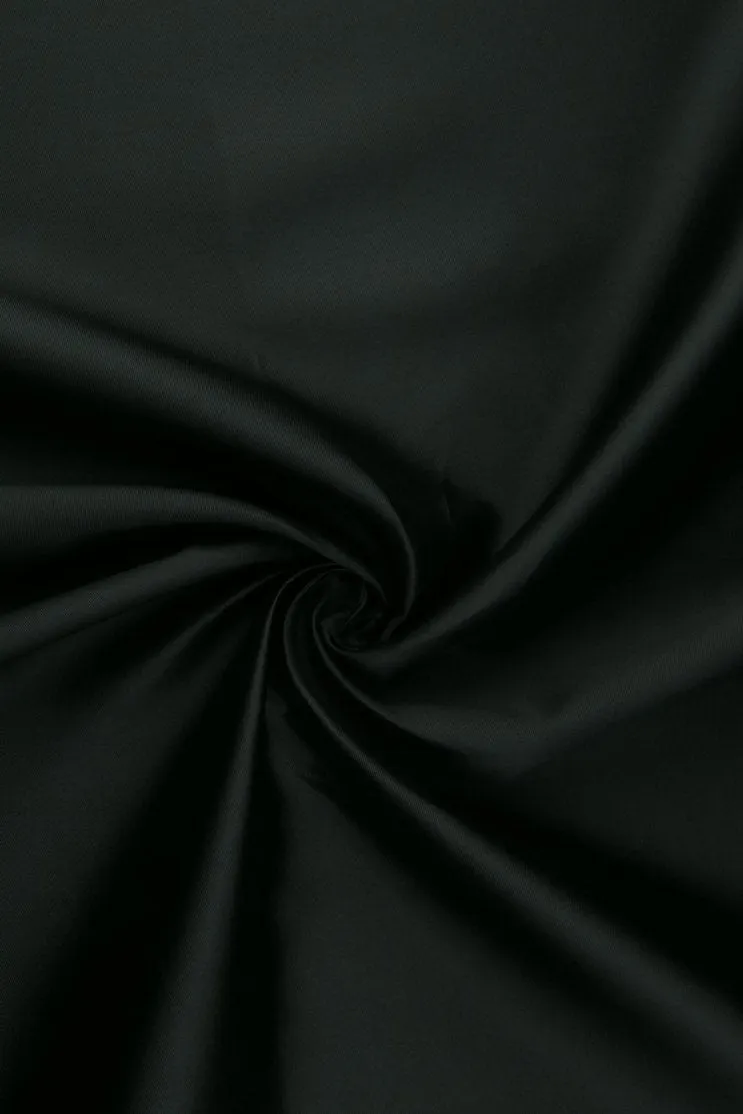 Stretch Limo Black Silk Wool Fabric