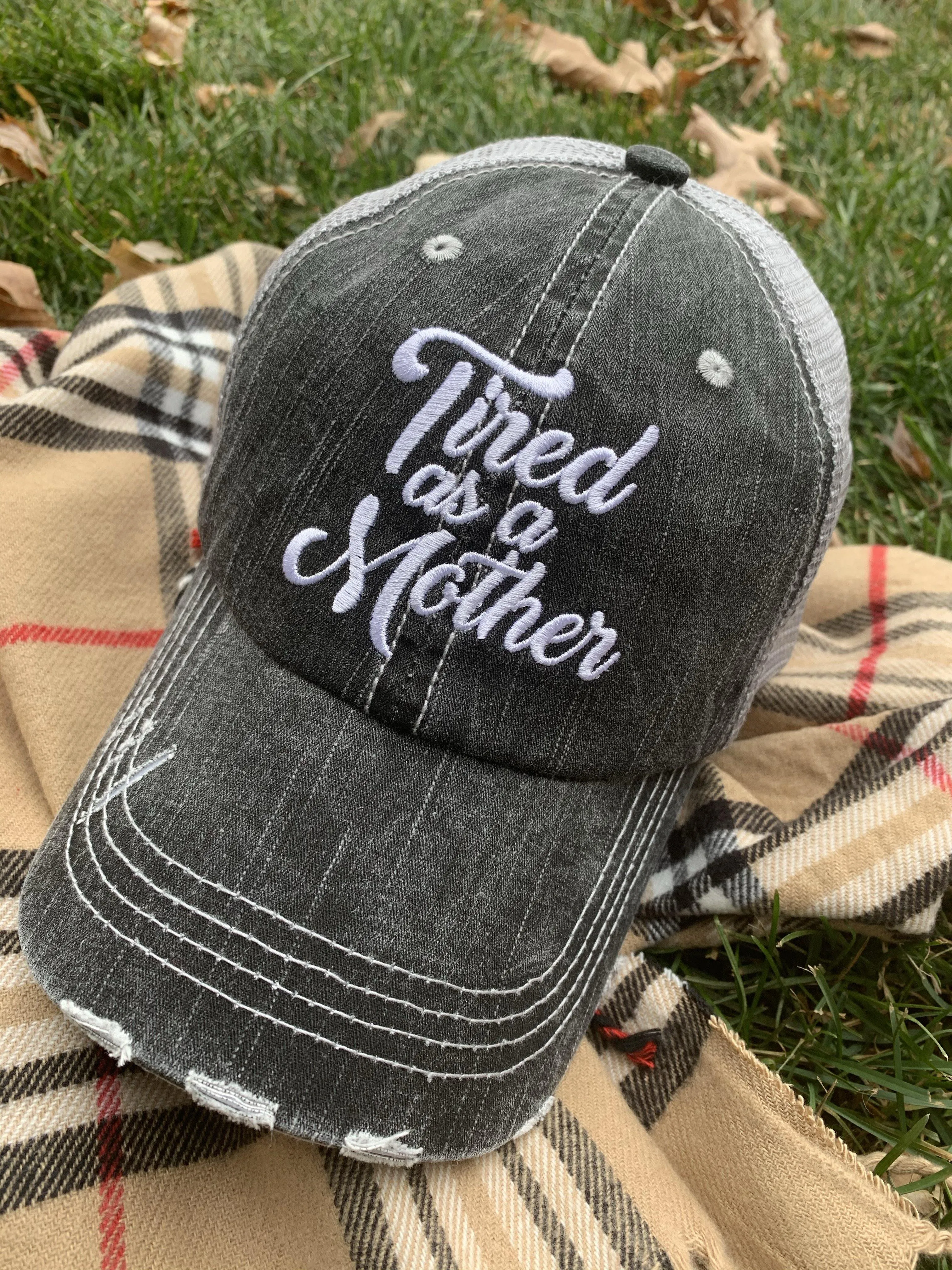 Tired as a mother MOM sweatshirts and hats Blue or gray S - XL