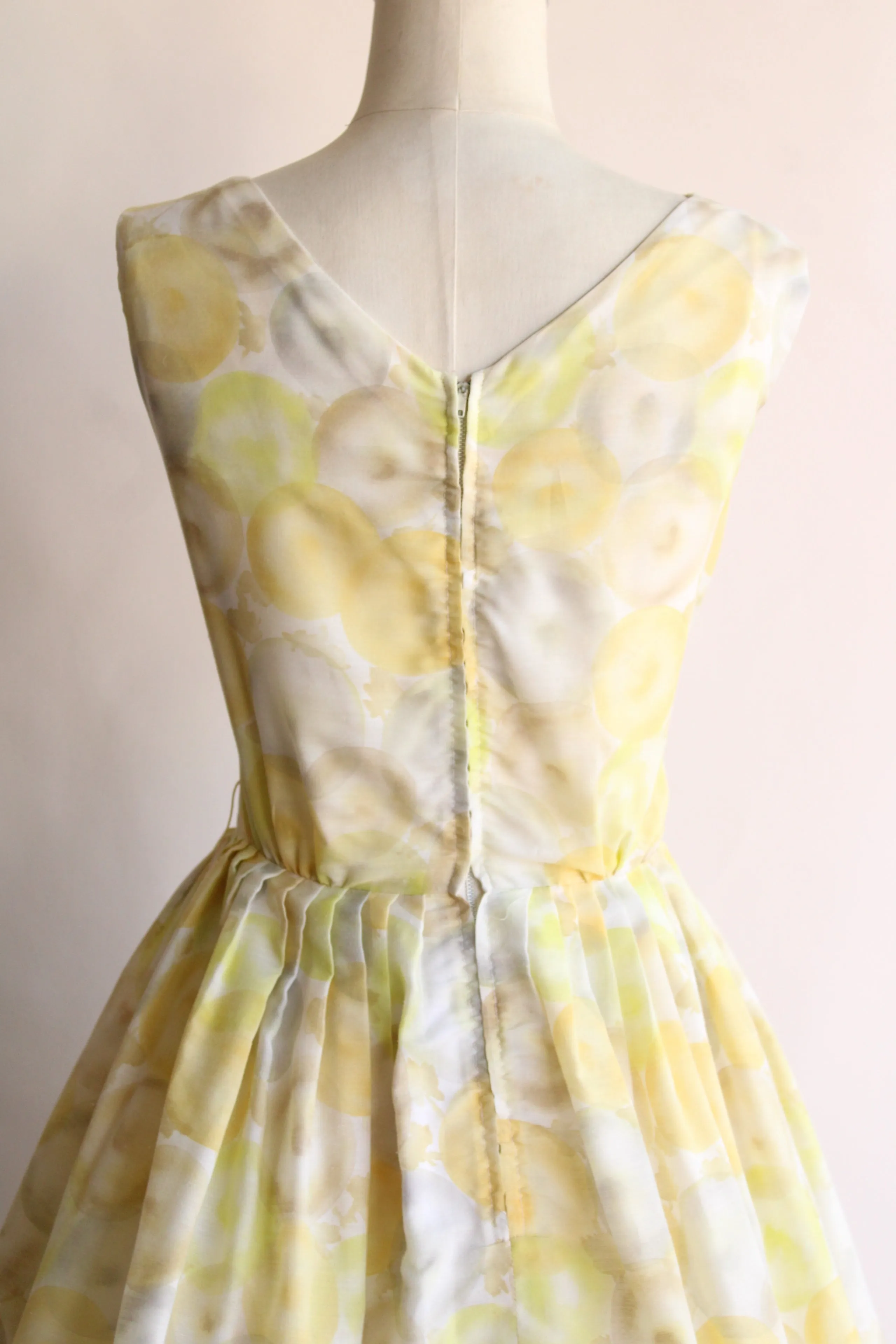 Vintage 1950s Yellow and Gray "Bubble" Dress