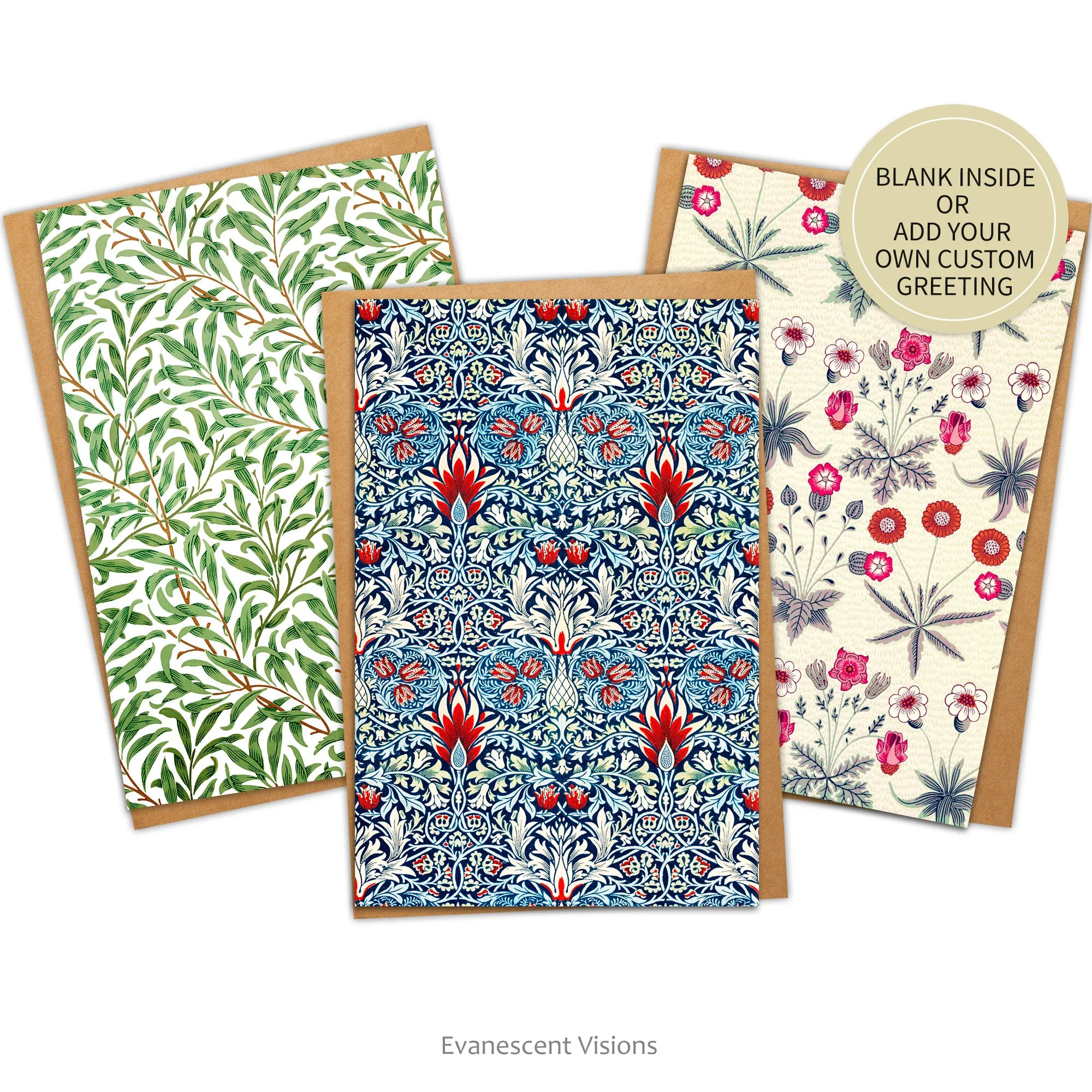 William Morris Patterns Art Card, Personalised or Blank