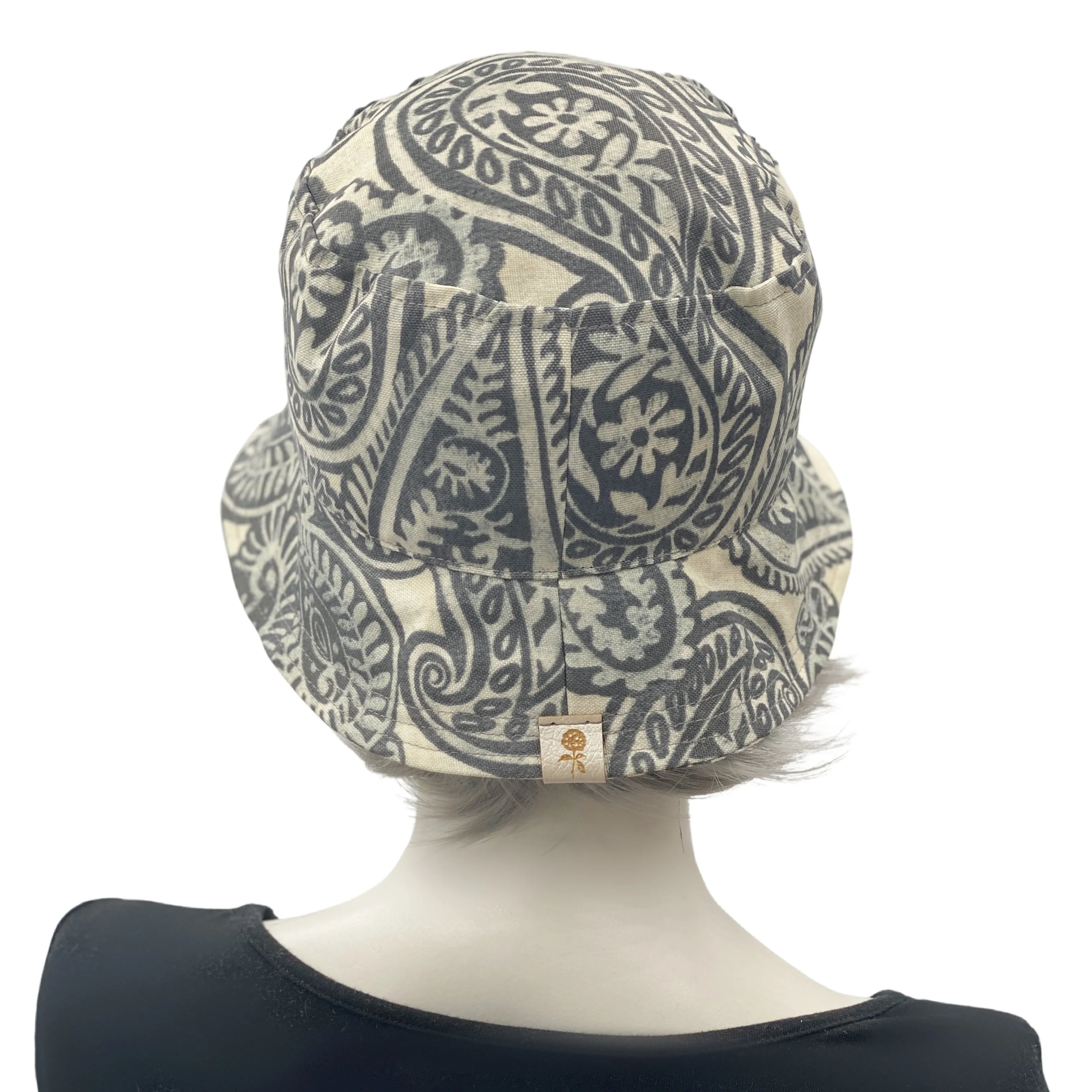 Women's Rain Hat in Gray Paisley | The Betty