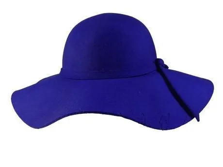 Women's Wide Brim Felt Fedora Cloche Hat (12 Colors)