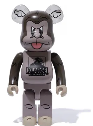 XLARGE x D*FACE- Charcoal Gray 1000% Be@rbrick Art Toy by D*Face- Dean Stockton